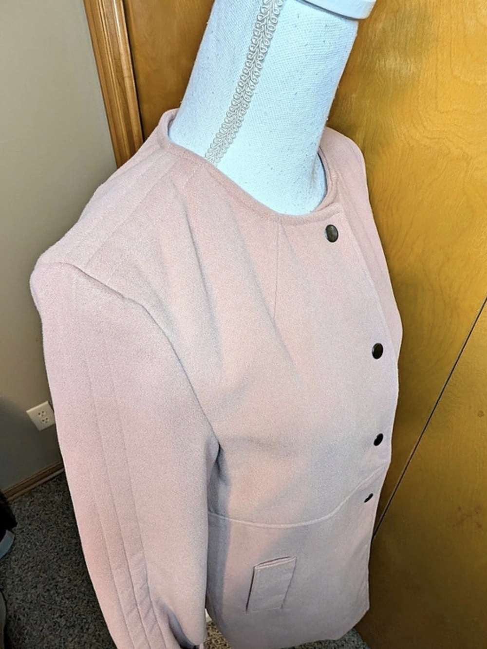Esley Womens Chic Small Pink Pea Coat Size Small NWT - Picture 9 of 9